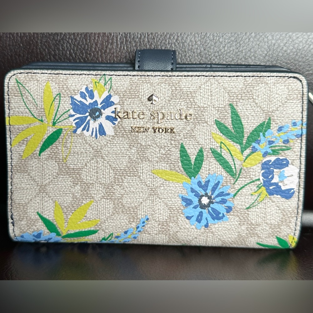 Kate Spade Floral Wallet - Blue, Green, Yellow